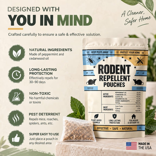 Natural Rodent Repellent Pouches | 10 Pack