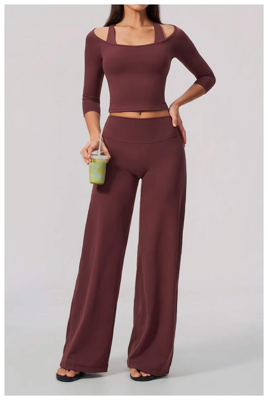 The Vera Set — Off Shoulder Top & Wide Leg Pants