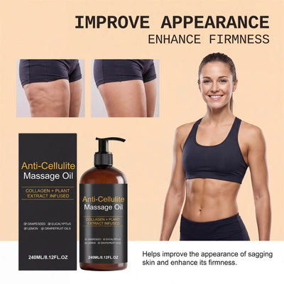 Firming Body Massage Oil with Collagen anti Sagging Smoothing Cellulite Improve Skin Texture Refreshing Body Oil for Legs & Full
