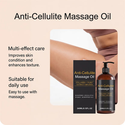 Firming Body Massage Oil with Collagen anti Sagging Smoothing Cellulite Improve Skin Texture Refreshing Body Oil for Legs & Full