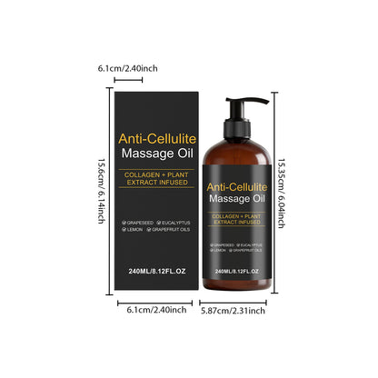 Firming Body Massage Oil with Collagen anti Sagging Smoothing Cellulite Improve Skin Texture Refreshing Body Oil for Legs & Full